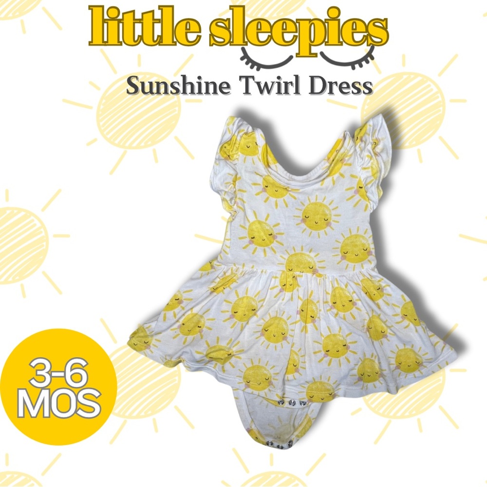 ☀️ Little Sleepies Sunshine Twirl Dress- Bamboo 3-6 months, EUC